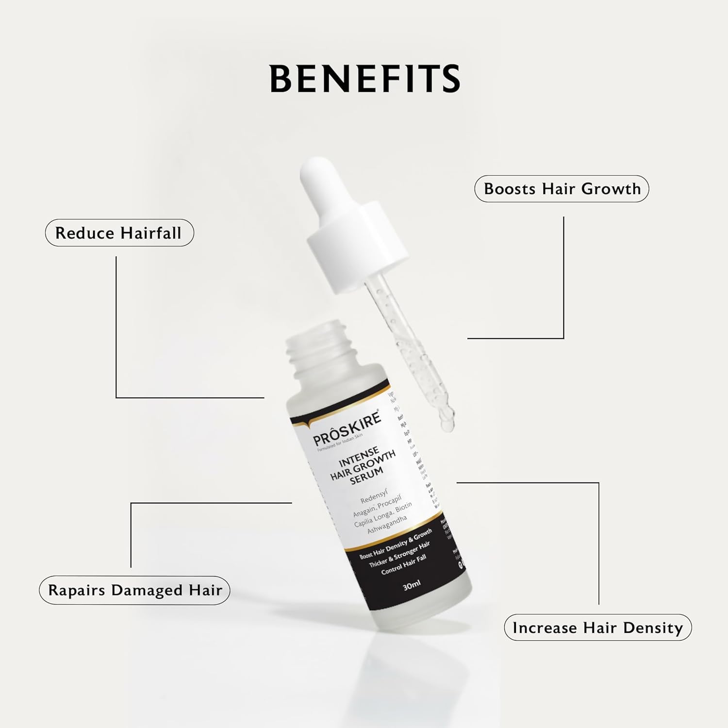 Proskire Intense Hair Growth Serum with Redensyl, Procapil